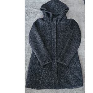 ONLY Wool Coat, Onlsedona Boucle,  Gray, Very warm, Hood, Womens Sz M